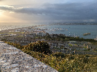 Portland Verne, looking back at Chesil Beach.
