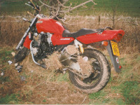 Crashed XJR1200, Owermoigne Bypass