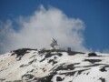 Satellite dish in the Sierra Nevada snow line, about 3000 metres above sea level